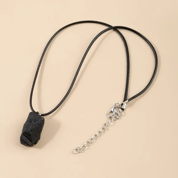Black Tourmaline Pendant Necklace (Protection) - Picture 1 of 2